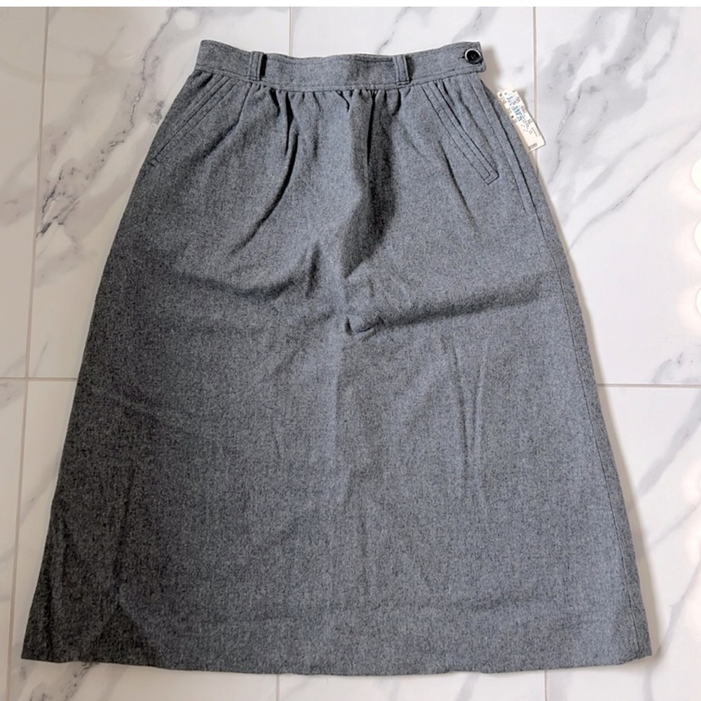NEW! Pendleton Vintage 100% Virgin Wool Gray Lined A-Line Pencil Skirt Women’s S